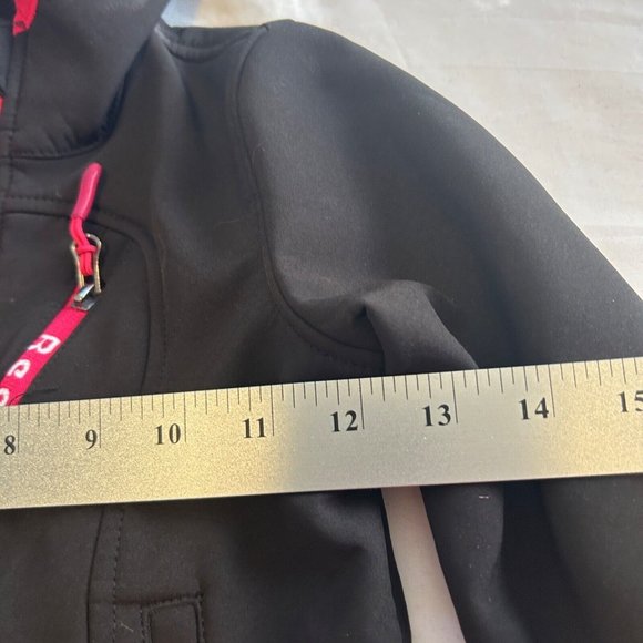 REEBOK Girls Black with Fuchsia Pink Ski Snow Jacket Hooded Zip Size 4T - Picture 7 of 8